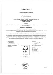 FSC COC Certificate Global Polybags